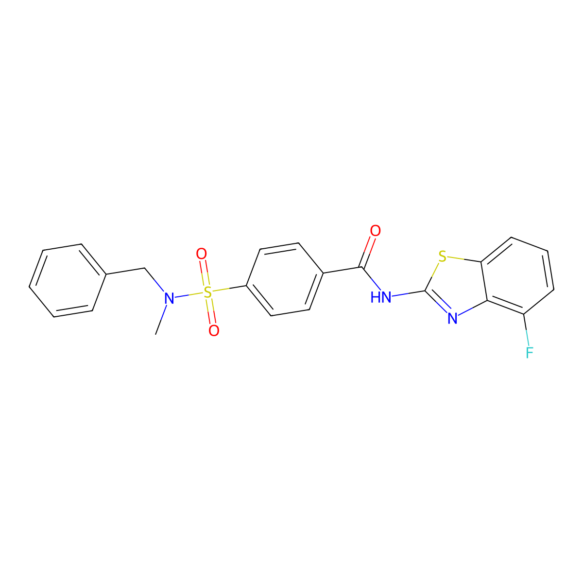 4-[benzyl(methyl)sulfamoyl]-N-(4-fluoro-1,3-benzothiazol-2-yl)benzamide molecular structure, CAS 851080-12-1