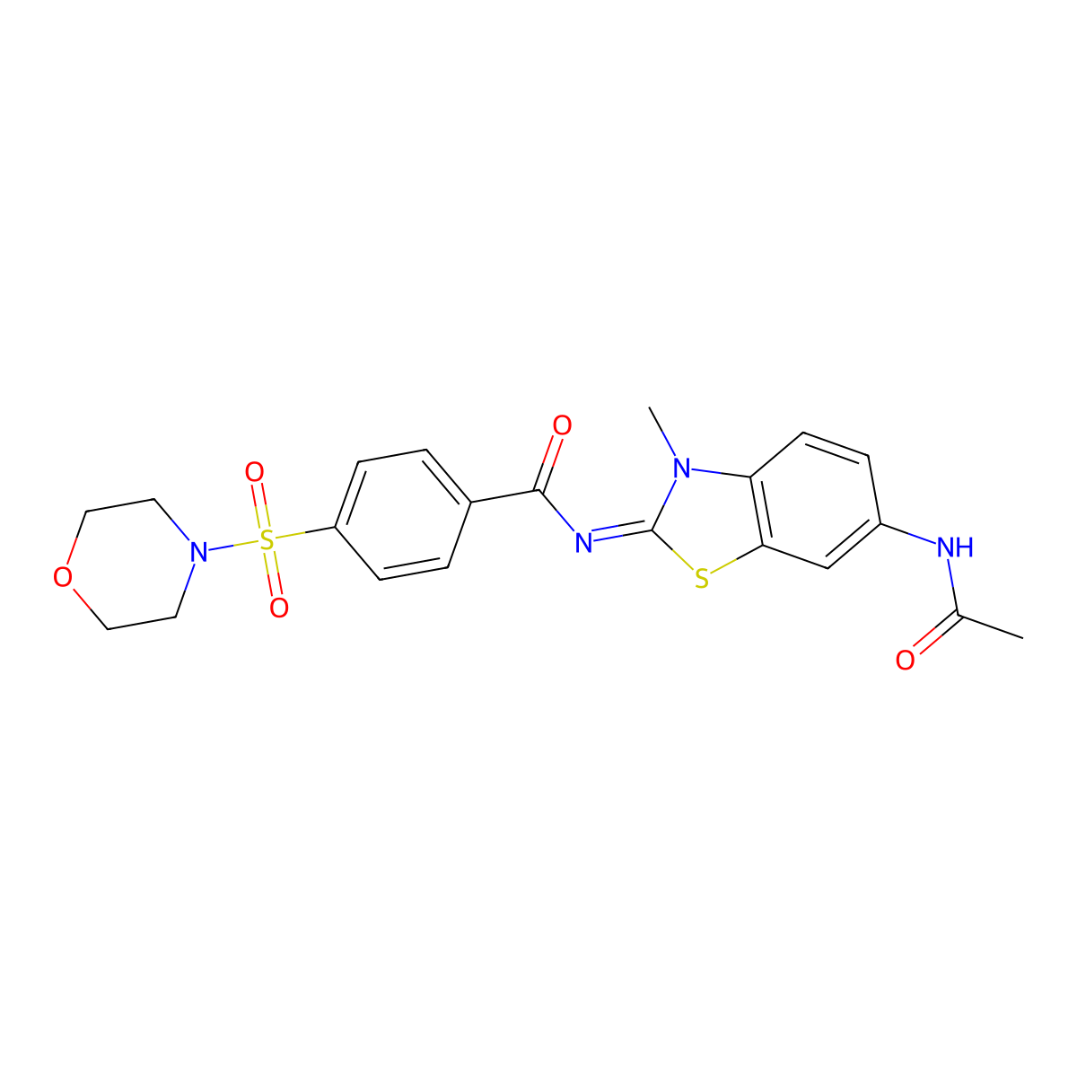 (E)-N-(6-acetamido-3-methylbenzo[d]thiazol-2(3H)-ylidene)-4-(morpholinosulfonyl)benzamide molecular structure, CAS 851080-15-4