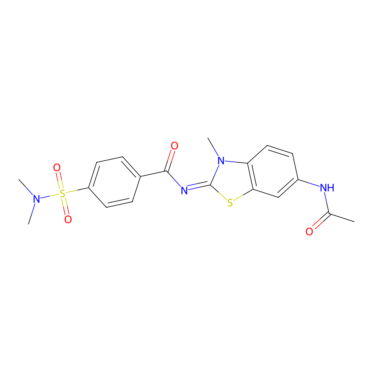 (E)-N-(6-acetamido-3-methylbenzo[d]thiazol-2(3H)-ylidene)-4-(N,N-dimethylsulfamoyl)benzamide molecular structure, CAS 851080-17-6