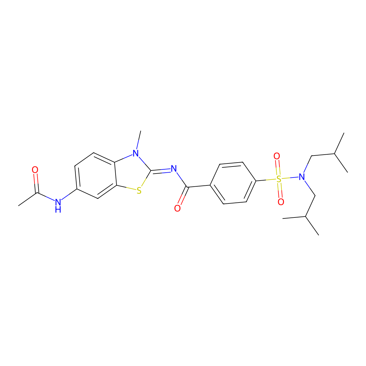(E)-N-(6-acetamido-3-methylbenzo[d]thiazol-2(3H)-ylidene)-4-(N,N-diisobutylsulfamoyl)benzamide molecular structure, CAS 851080-22-3