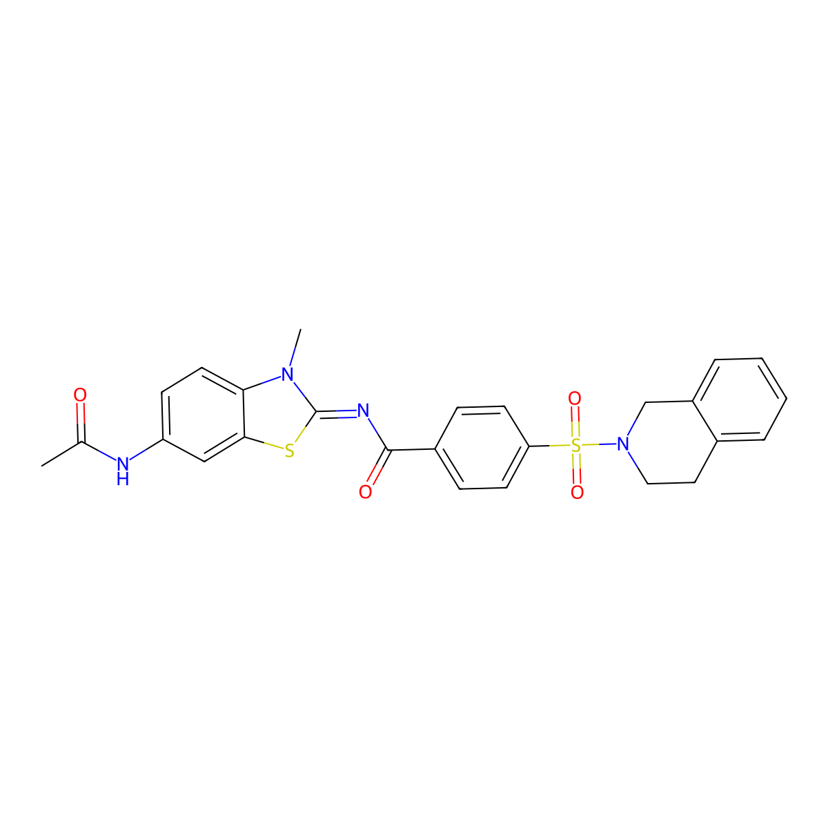 (E)-N-(6-acetamido-3-methylbenzo[d]thiazol-2(3H)-ylidene)-4-((3,4-dihydroisoquinolin-2(1H)-yl)sulfonyl)benzamide molecular structure, CAS 851080-24-5