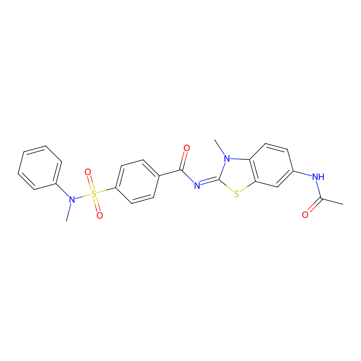 (Z)-N-(6-acetamido-3-methylbenzo[d]thiazol-2(3H)-ylidene)-4-(N-methyl-N-phenylsulfamoyl)benzamide molecular structure, CAS 851080-26-7