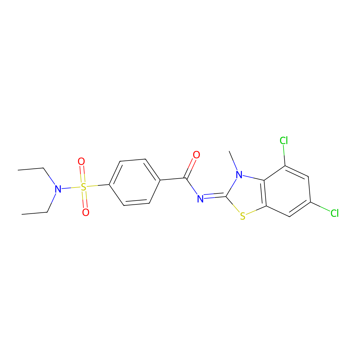 (Z)-N-(4,6-dichloro-3-methylbenzo[d]thiazol-2(3H)-ylidene)-4-(N,N-diethylsulfamoyl)benzamide molecular structure, CAS 851080-36-9