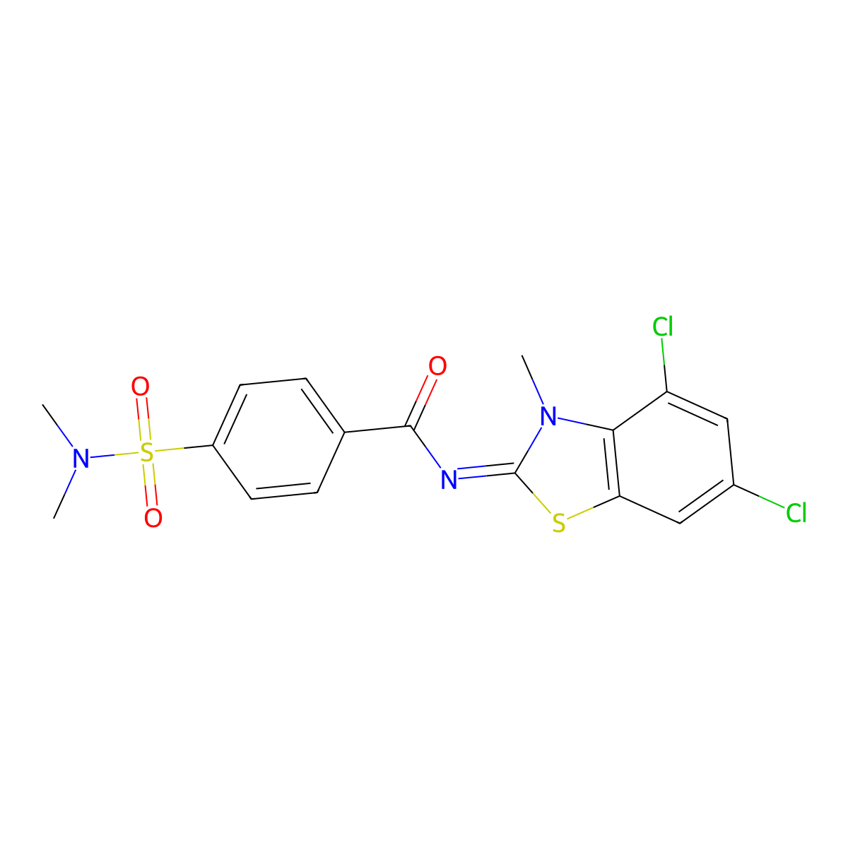 (Z)-N-(4,6-dichloro-3-methylbenzo[d]thiazol-2(3H)-ylidene)-4-(N,N-dimethylsulfamoyl)benzamide molecular structure, CAS 851080-41-6