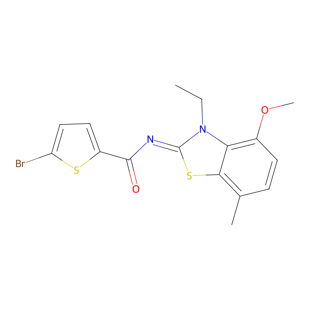 (Z)-5-bromo-N-(3-ethyl-4-methoxy-7-methylbenzo[d]thiazol-2(3H)-ylidene)thiophene-2-carboxamide molecular structure, CAS 851080-60-9