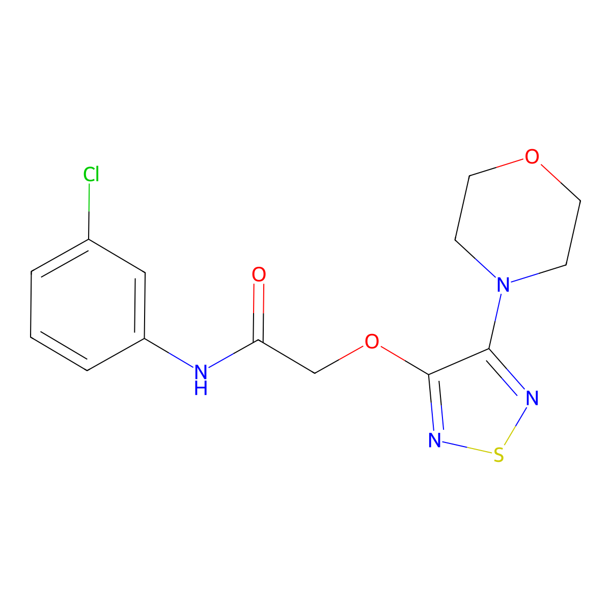 N-(3-chlorophenyl)-2-[(4-morpholin-4-yl-1,2,5-thiadiazol-3-yl)oxy]acetamide molecular structure, CAS 851080-86-9