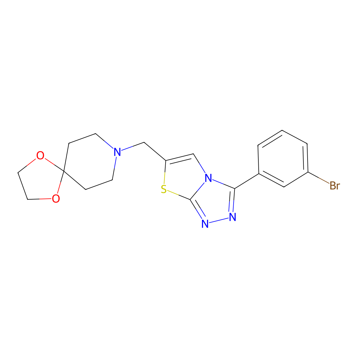 8-{[3-(3-Bromophenyl)[1,3]thiazolo[2,3-c][1,2,4]triazol-6-yl]methyl}-1,4-dioxa-8-azaspiro[4.5]decane molecular structure, CAS 851081-04-4