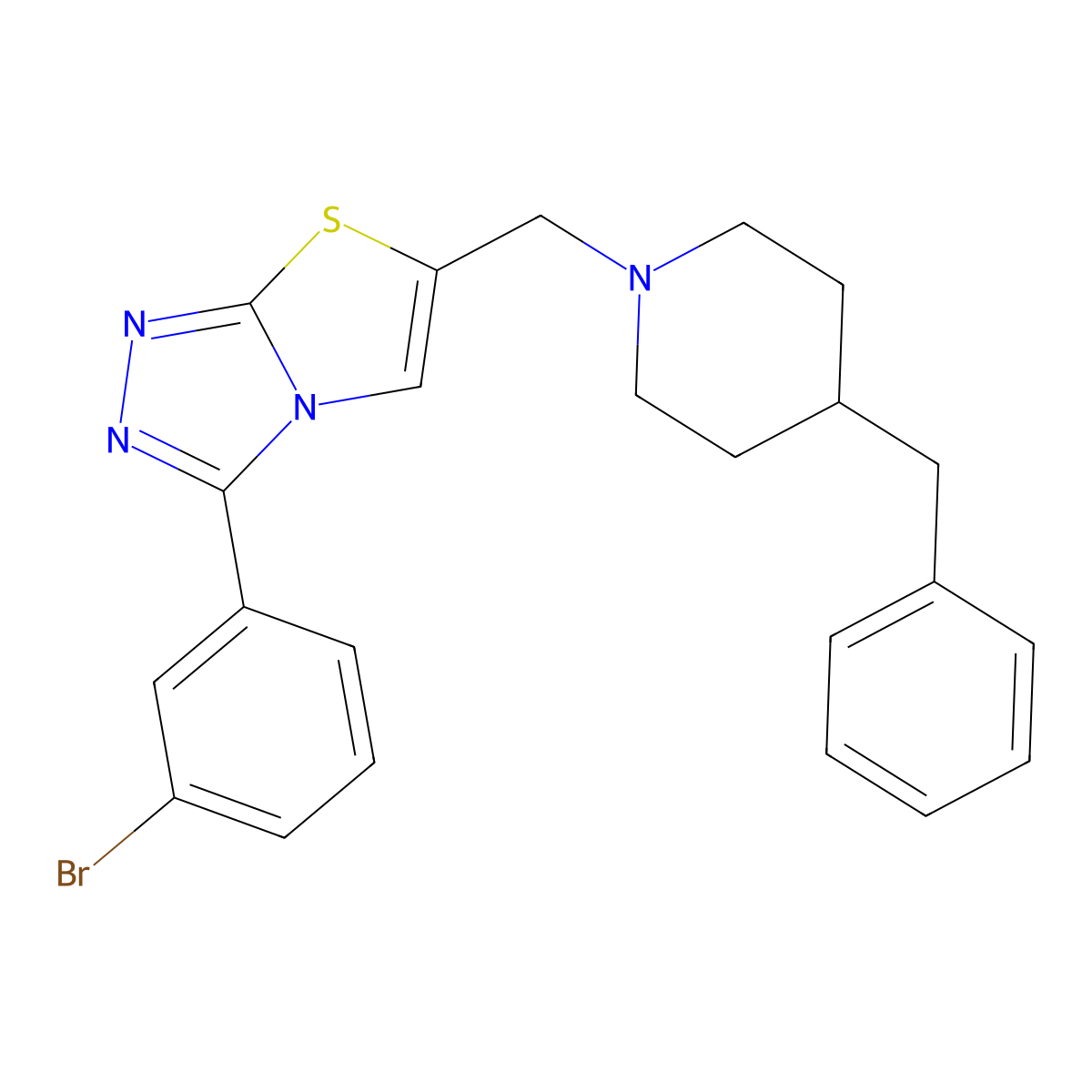 6-((4-Benzylpiperidin-1-yl)methyl)-3-(3-bromophenyl)thiazolo[2,3-c][1,2,4]triazole molecular structure, CAS 851081-05-5
