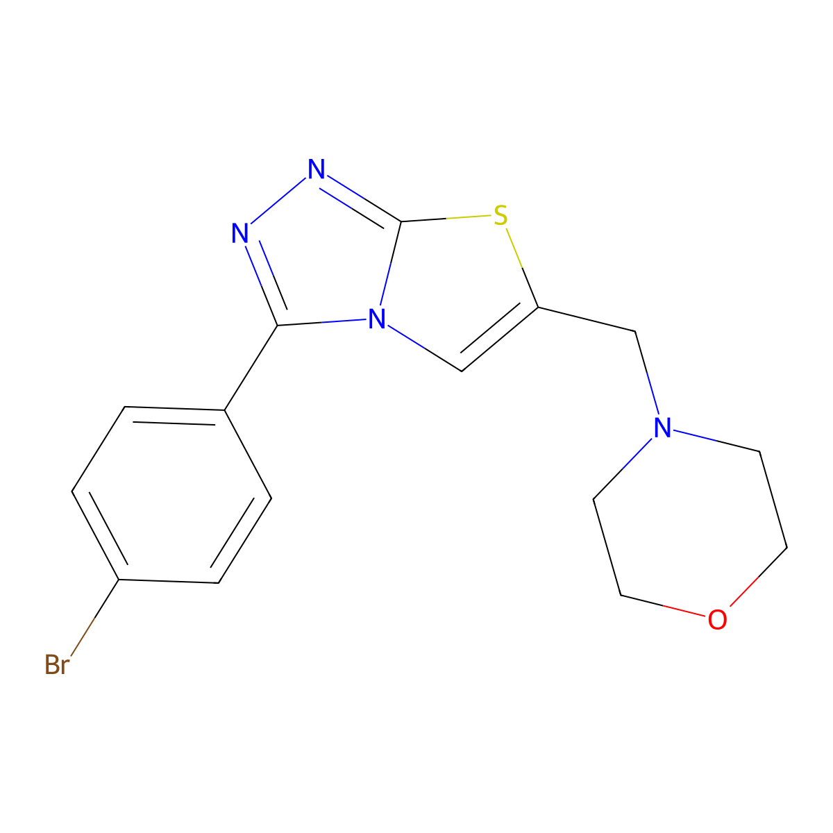 4-((3-(4-Bromophenyl)thiazolo[2,3-c][1,2,4]triazol-6-yl)methyl)morpholine molecular structure, CAS 851081-20-4