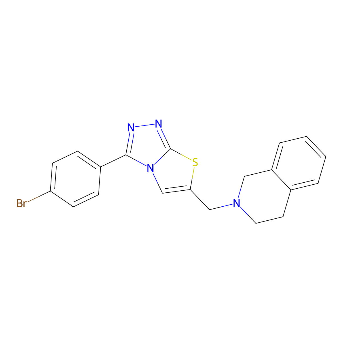2-{[3-(4-Bromophenyl)[1,3]thiazolo[2,3-c][1,2,4]triazol-6-yl]methyl}-1,2,3,4-tetrahydroisoquinoline molecular structure, CAS 851081-30-6
