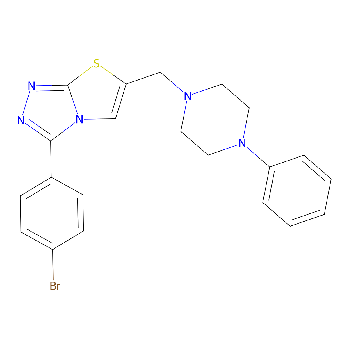 3-(4-Bromophenyl)-6-[(4-phenylpiperazin-1-yl)methyl][1,3]thiazolo[2,3-c][1,2,4]triazole molecular structure, CAS 851081-31-7