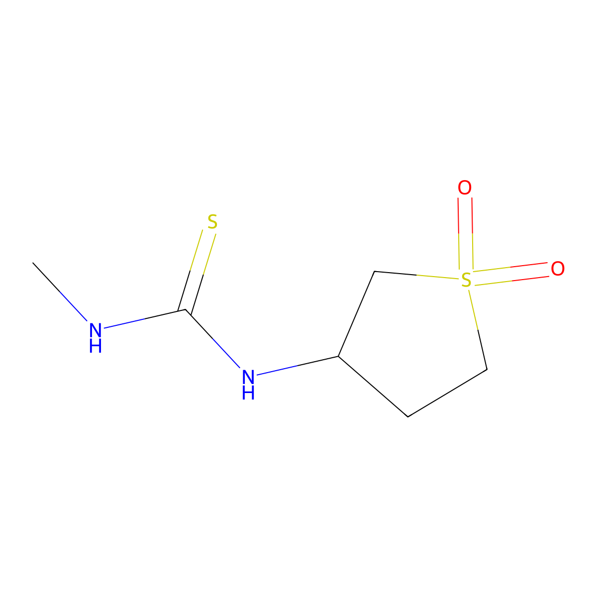 1-(1,1-Dioxidotetrahydrothiophen-3-yl)-3-methylthiourea molecular structure, CAS 85109-46-2