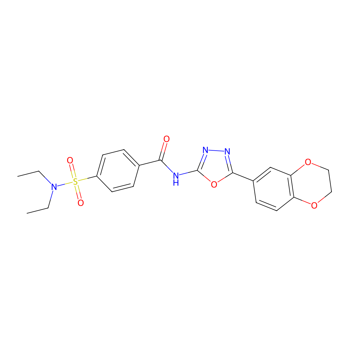 4-(diethylsulfamoyl)-N-[5-(2,3-dihydro-1,4-benzodioxin-6-yl)-1,3,4-oxadiazol-2-yl]benzamide molecular structure, CAS 851094-45-6