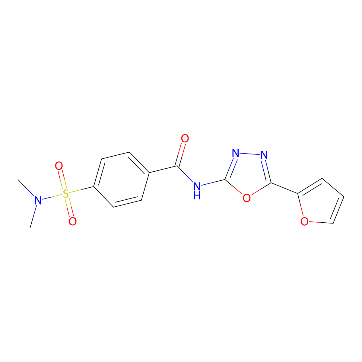 4-(dimethylsulfamoyl)-N-[5-(furan-2-yl)-1,3,4-oxadiazol-2-yl]benzamide molecular structure, CAS 851095-24-4