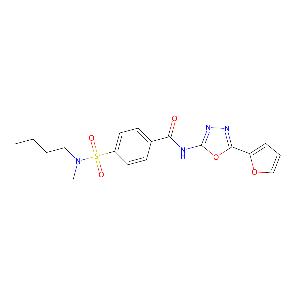 4-[butyl(methyl)sulfamoyl]-N-[5-(furan-2-yl)-1,3,4-oxadiazol-2-yl]benzamide molecular structure, CAS 851095-54-0