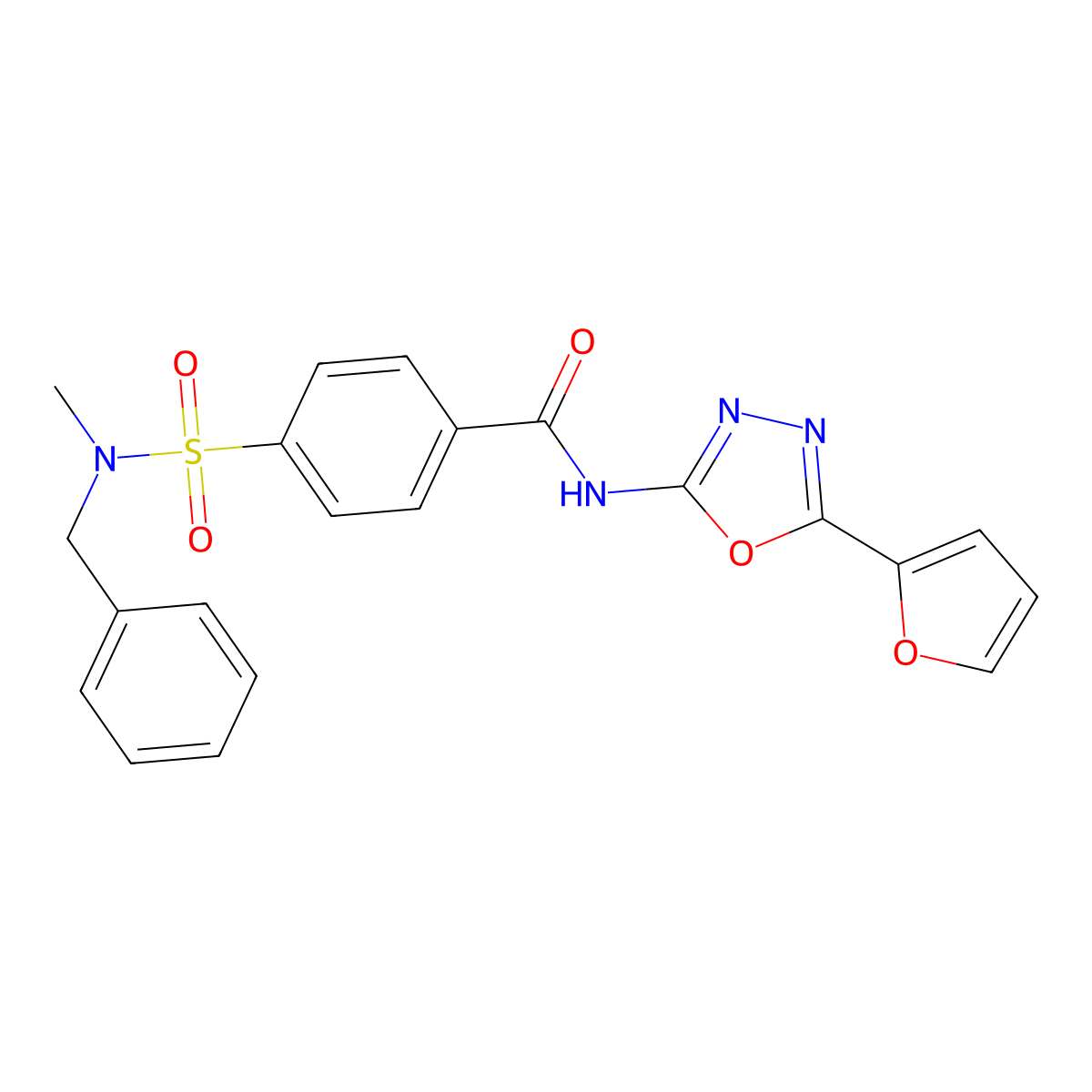 4-[benzyl(methyl)sulfamoyl]-N-[5-(furan-2-yl)-1,3,4-oxadiazol-2-yl]benzamide molecular structure, CAS 851095-56-2
