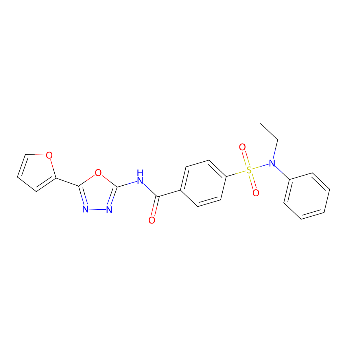 4-[ethyl(phenyl)sulfamoyl]-N-[5-(furan-2-yl)-1,3,4-oxadiazol-2-yl]benzamide molecular structure, CAS 851095-60-8