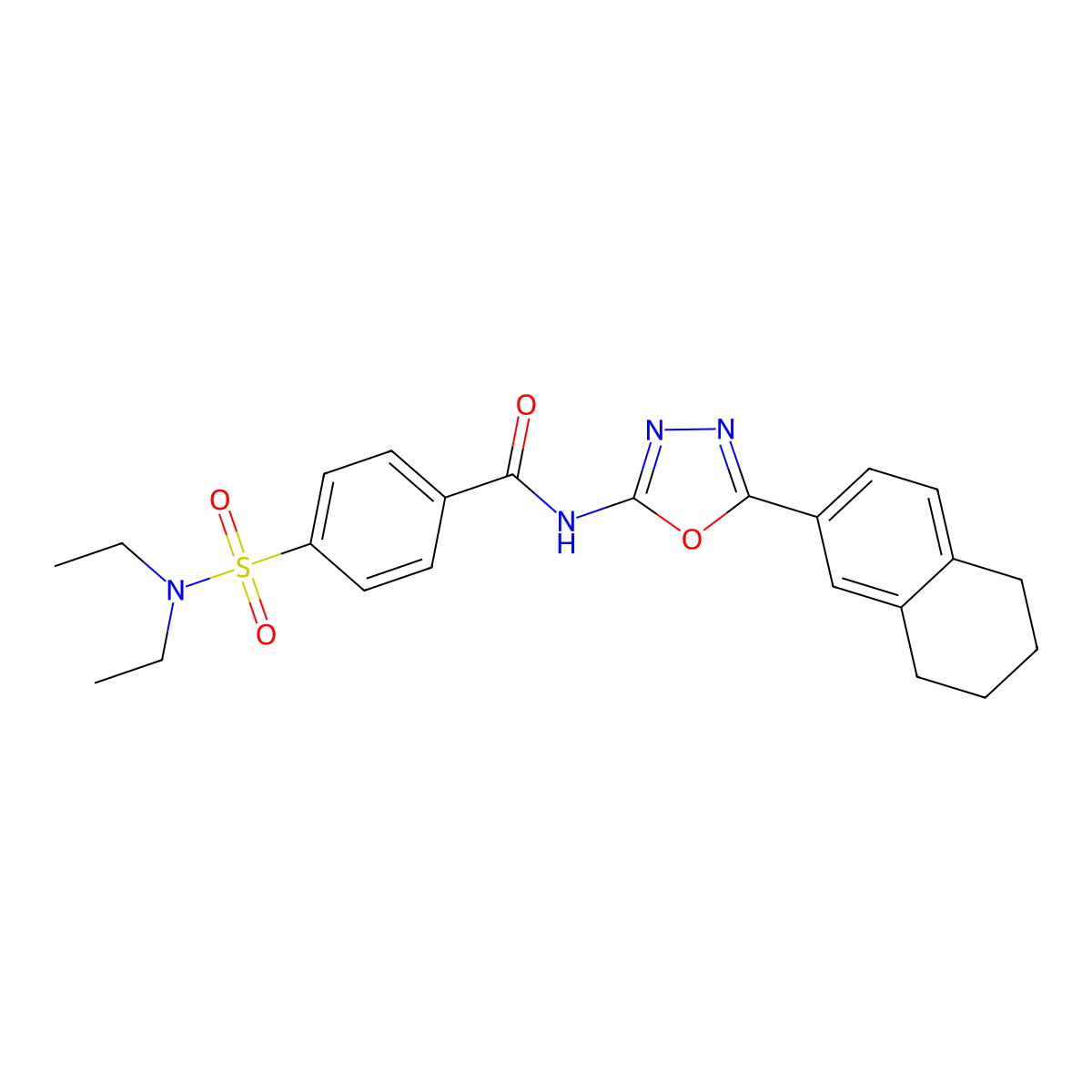 4-(diethylsulfamoyl)-N-[5-(5,6,7,8-tetrahydronaphthalen-2-yl)-1,3,4-oxadiazol-2-yl]benzamide molecular structure, CAS 851095-70-0