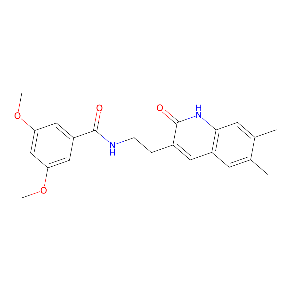 N-(2-(6,7-dimethyl-2-oxo-1,2-dihydroquinolin-3-yl)ethyl)-3,5-dimethoxybenzamide molecular structure, CAS 851096-10-1