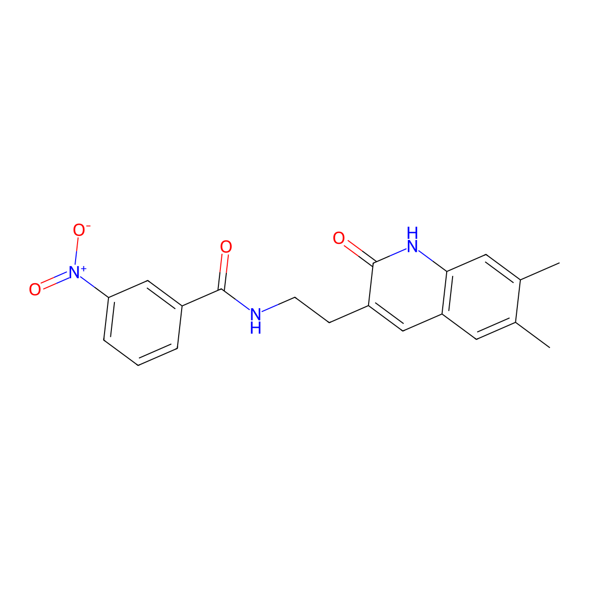 N-[2-(6,7-dimethyl-2-oxo-1H-quinolin-3-yl)ethyl]-3-nitrobenzamide molecular structure, CAS 851096-15-6