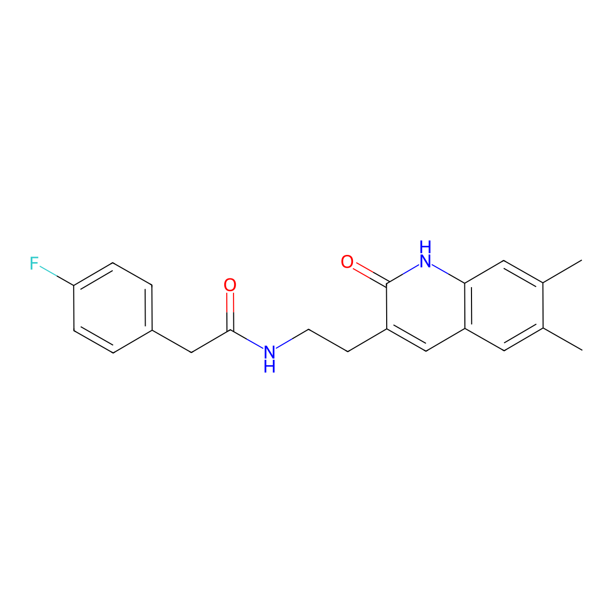 N-[2-(6,7-dimethyl-2-oxo-1H-quinolin-3-yl)ethyl]-2-(4-fluorophenyl)acetamide molecular structure, CAS 851096-28-1