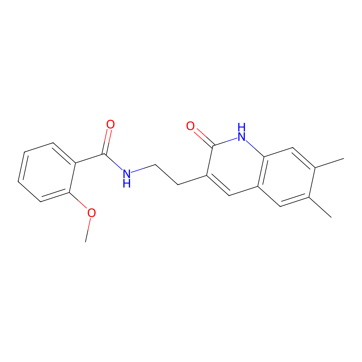 N-[2-(6,7-dimethyl-2-oxo-1H-quinolin-3-yl)ethyl]-2-methoxybenzamide molecular structure, CAS 851096-41-8