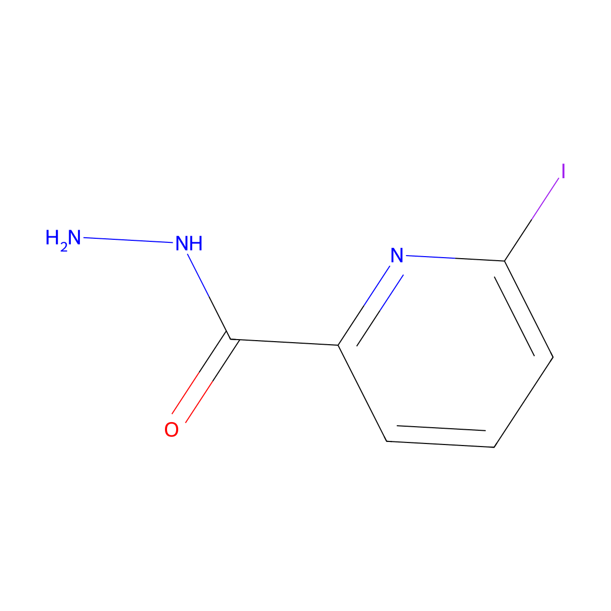 6-Iodo-pyridine-2-carboxylic acid hydrazide molecular structure, CAS 851102-43-7
