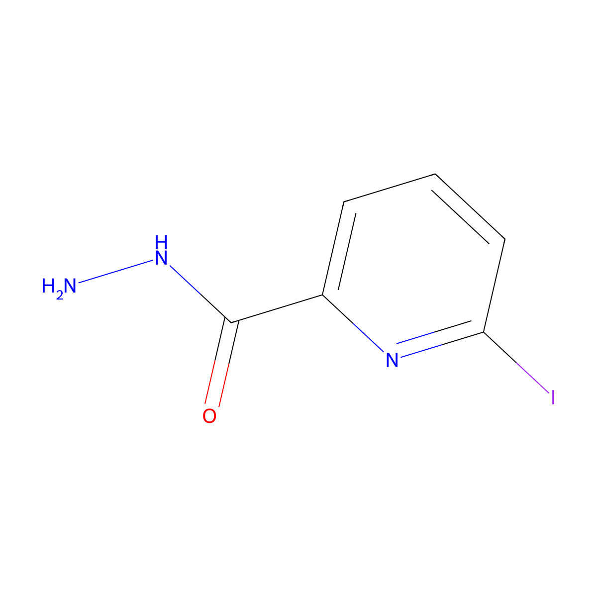 6-Iodo-pyridine-2-carboxylic acid hydrazide molecular structure, CAS 851102-43-7