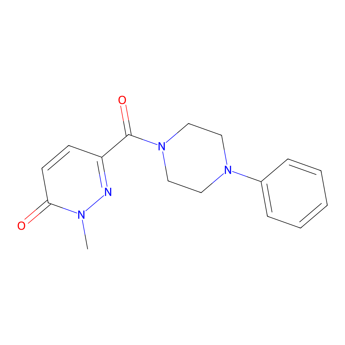 2-Methyl-6-(4-phenylpiperazine-1-carbonyl)pyridazin-3-one molecular structure, CAS 851109-64-3
