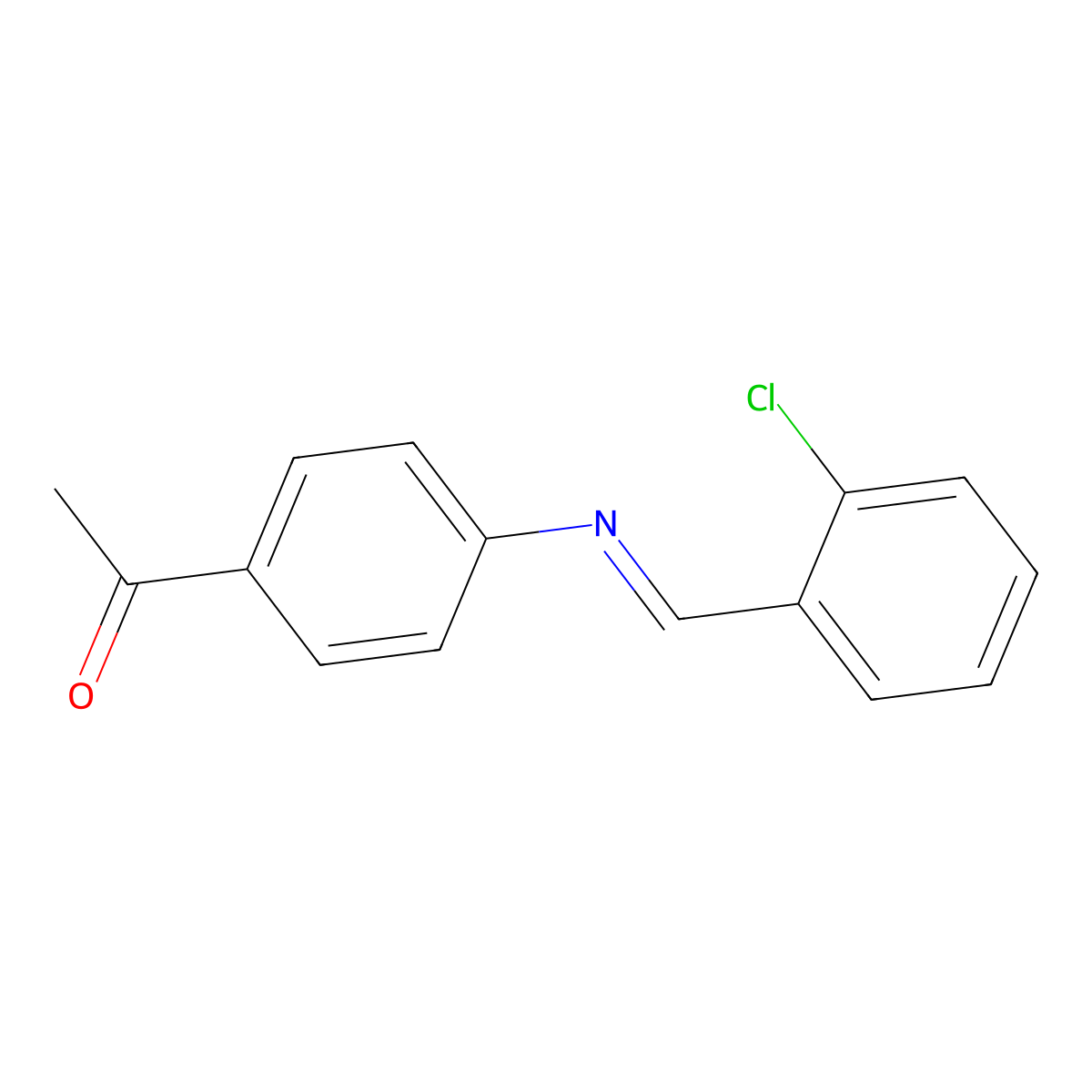 N-(2-Chlorobenzylidene)-4-acetylaniline molecular structure, CAS 85111-80-4