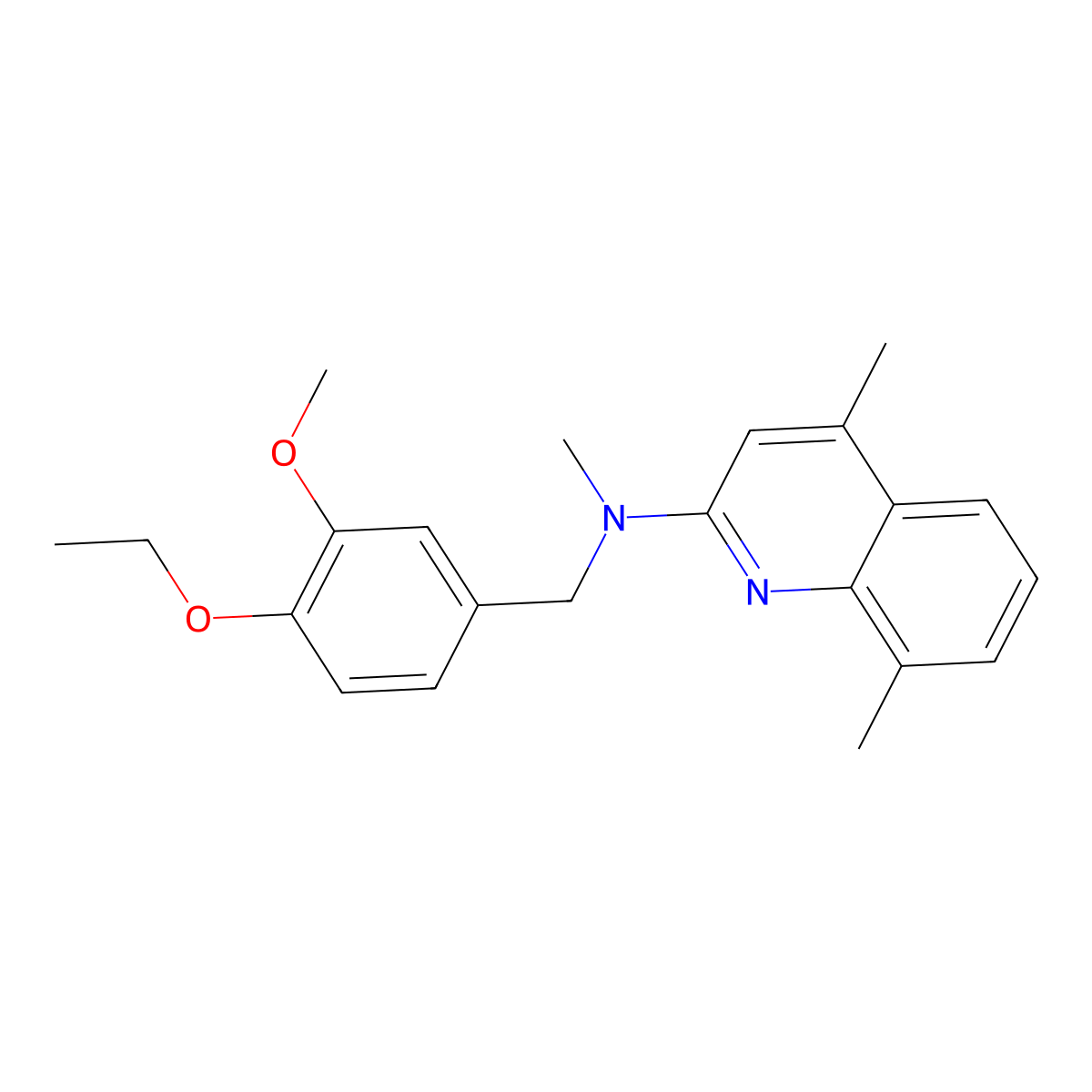 N-[(4-ethoxy-3-methoxyphenyl)methyl]-N,4,8-trimethylquinolin-2-amine molecular structure, CAS 851111-51-8