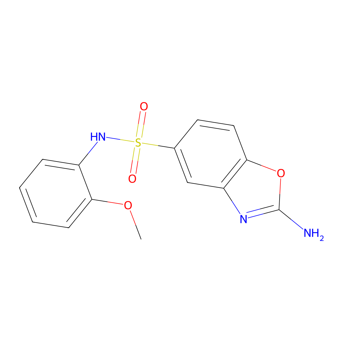 2-amino-N-(2-methoxyphenyl)-1,3-benzoxazole-5-sulfonamide molecular structure, CAS 851115-99-6