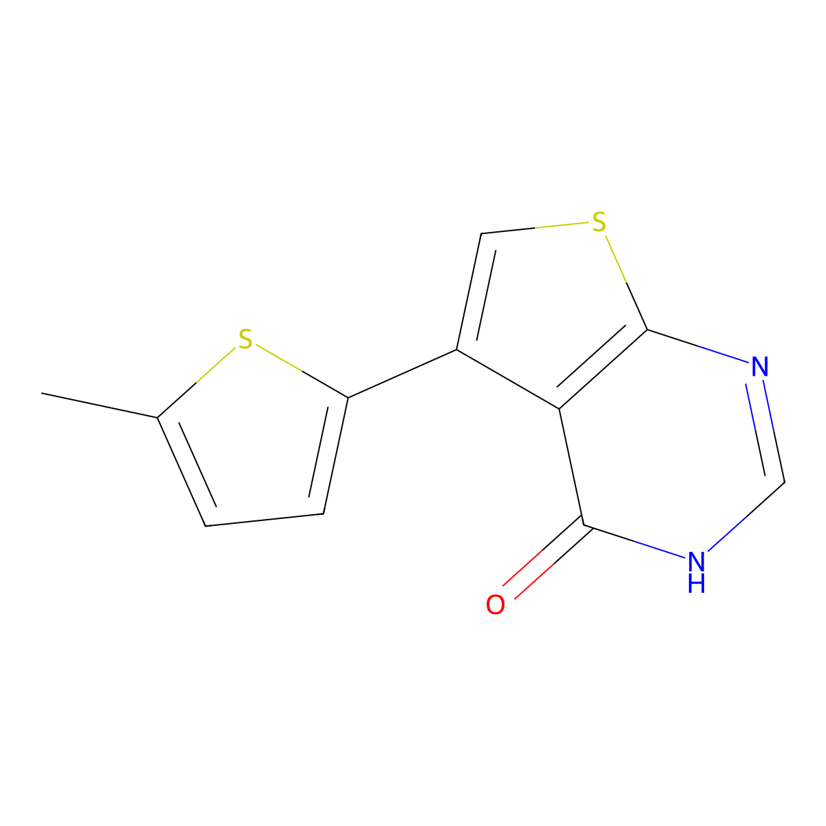 5-(5-methylthiophen-2-yl)-3H,4H-thieno[2,3-d]pyrimidin-4-one molecular structure, CAS 851116-03-5