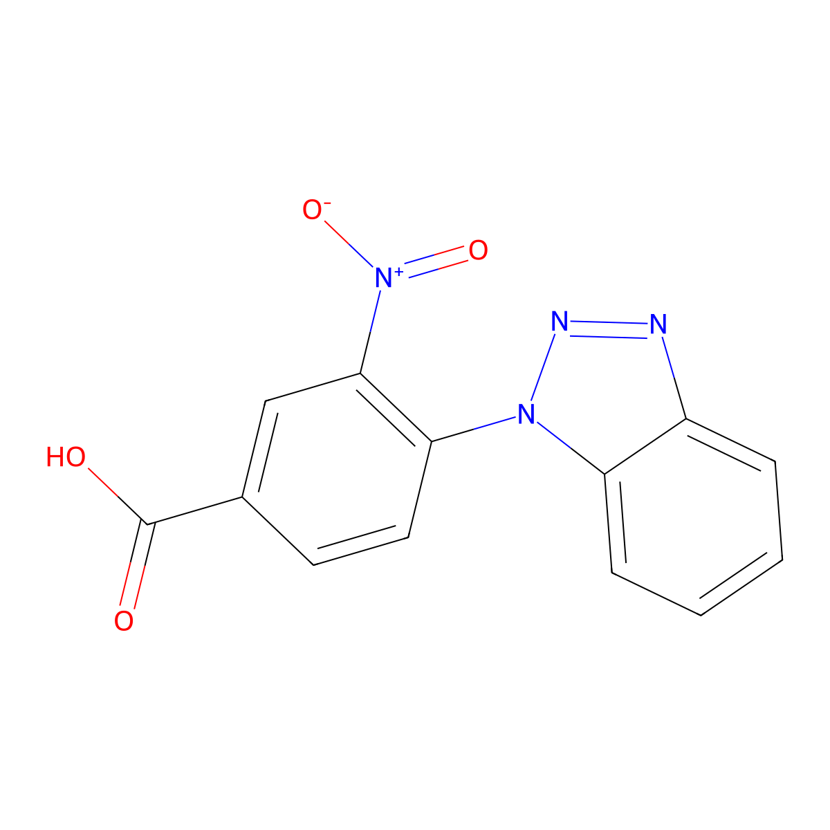 4-(1H-1,2,3-benzotriazol-1-yl)-3-nitrobenzoic acid molecular structure, CAS 851116-04-6
