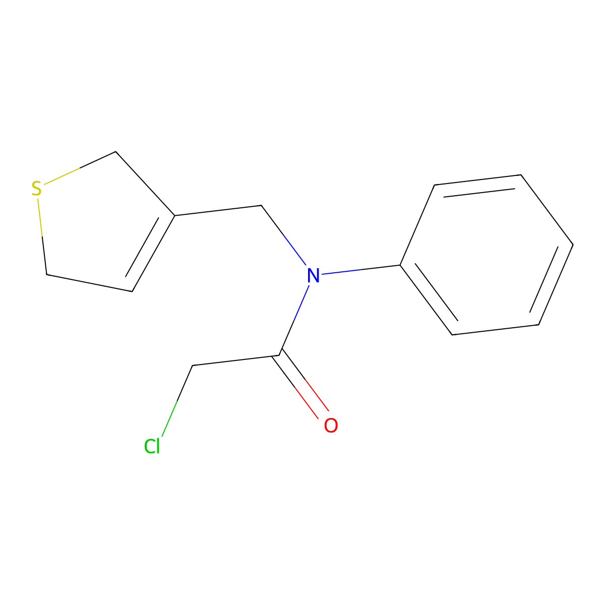 2-chloro-N-(2,5-dihydrothiophen-3-ylmethyl)-N-phenylacetamide molecular structure, CAS 851116-07-9