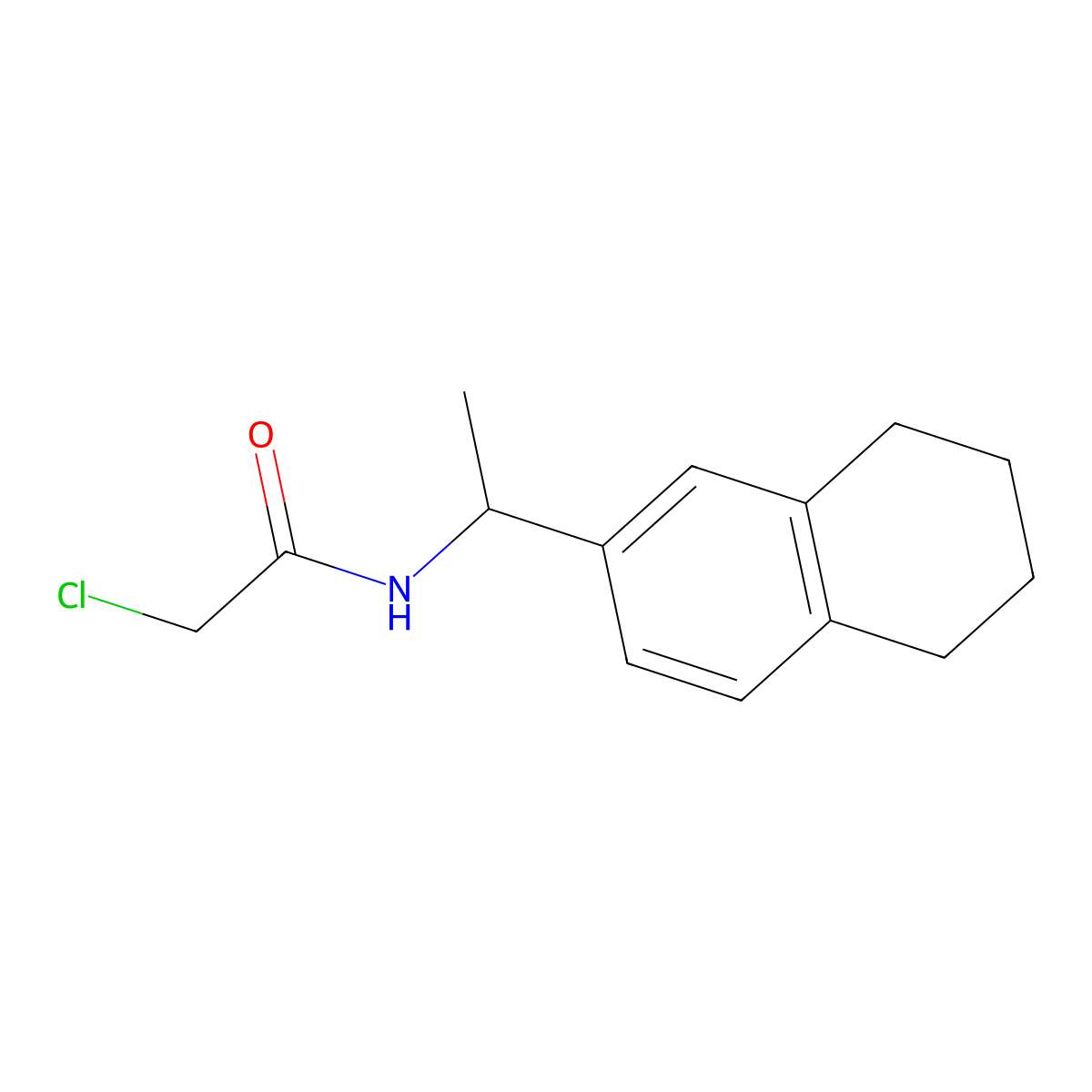2-chloro-N-[1-(5,6,7,8-tetrahydronaphthalen-2-yl)ethyl]acetamide molecular structure, CAS 851116-10-4