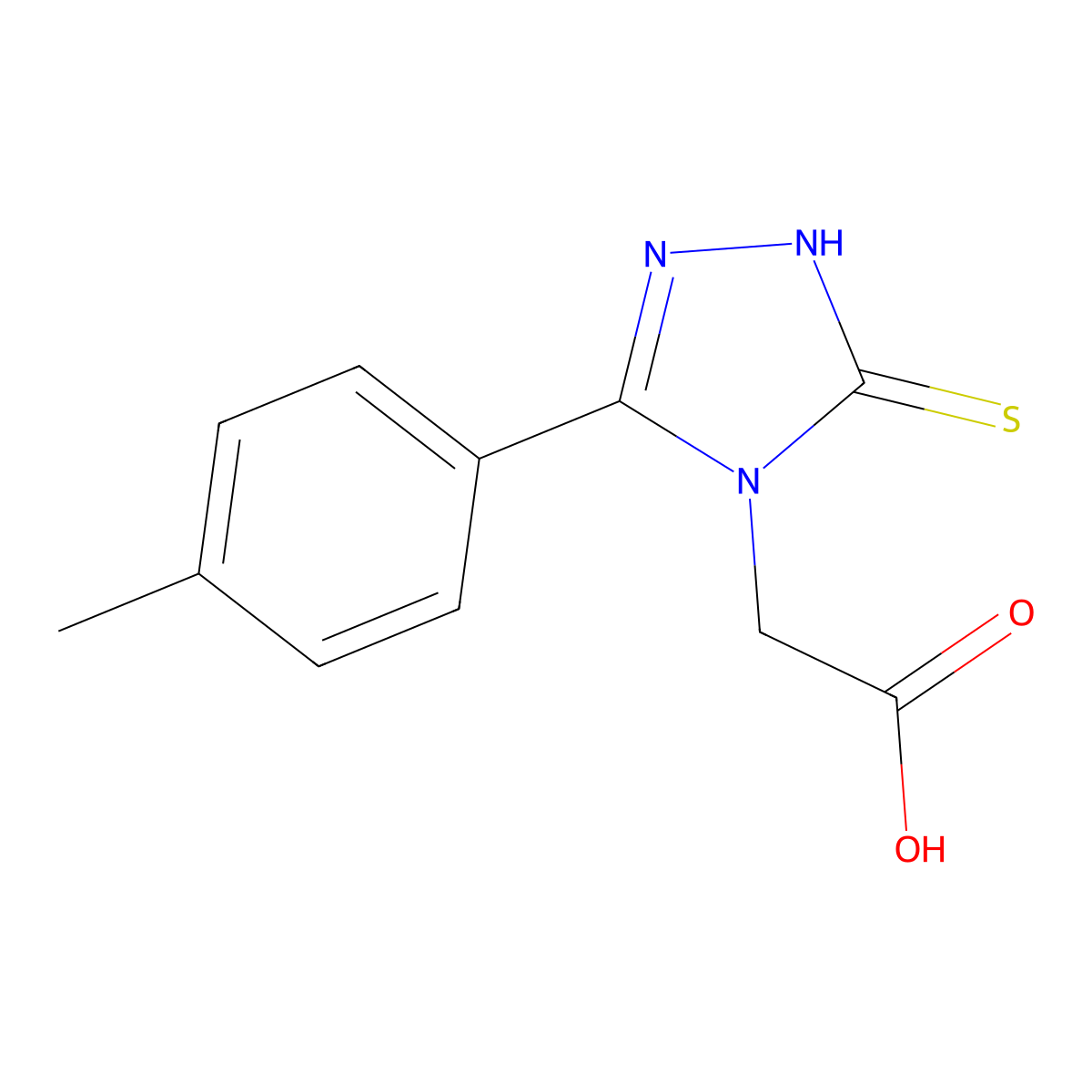 2-[3-(4-methylphenyl)-5-sulfanyl-4H-1,2,4-triazol-4-yl]acetic acid molecular structure, CAS 851116-13-7