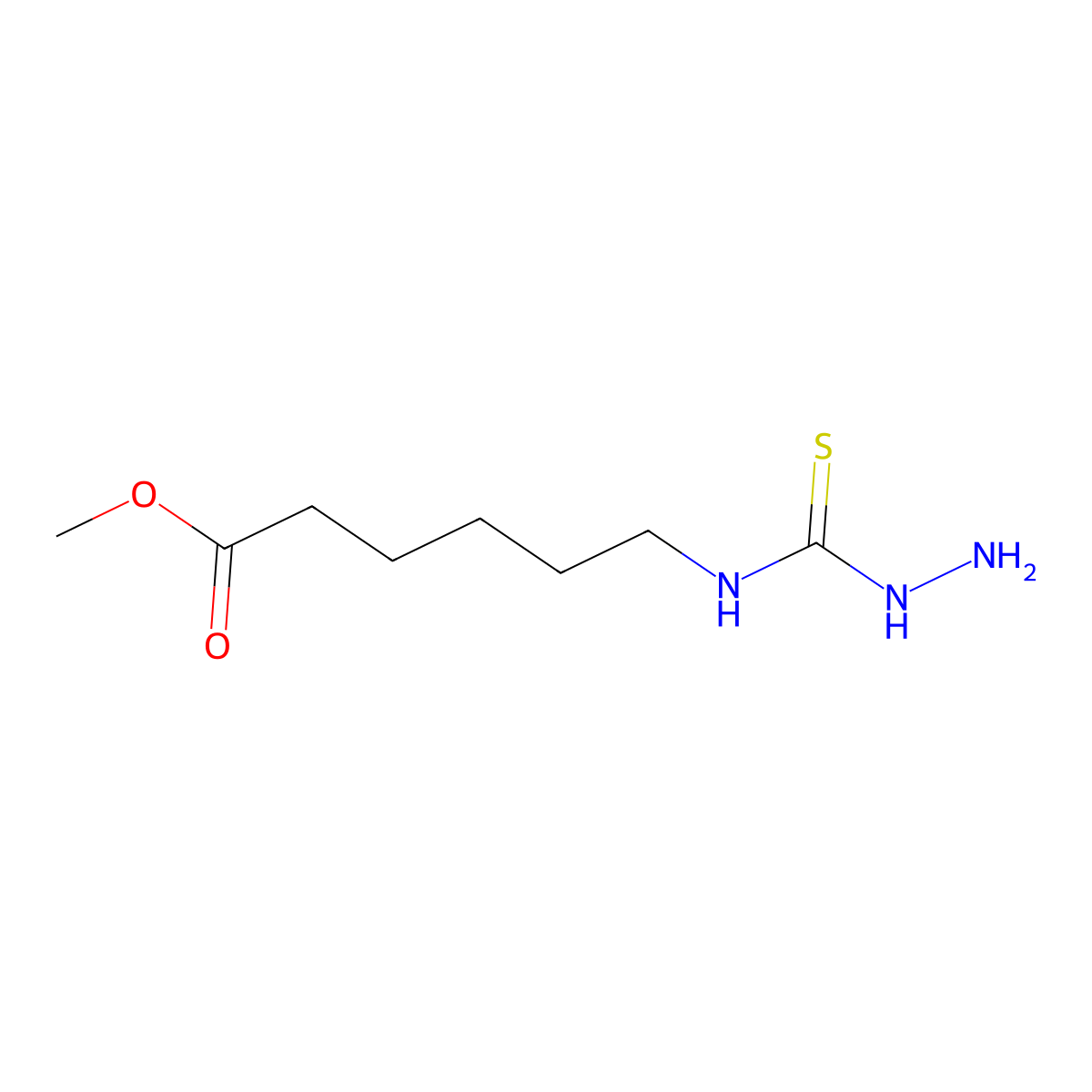 Methyl 6-[(aminocarbamothioyl)amino]hexanoate molecular structure, CAS 851116-14-8