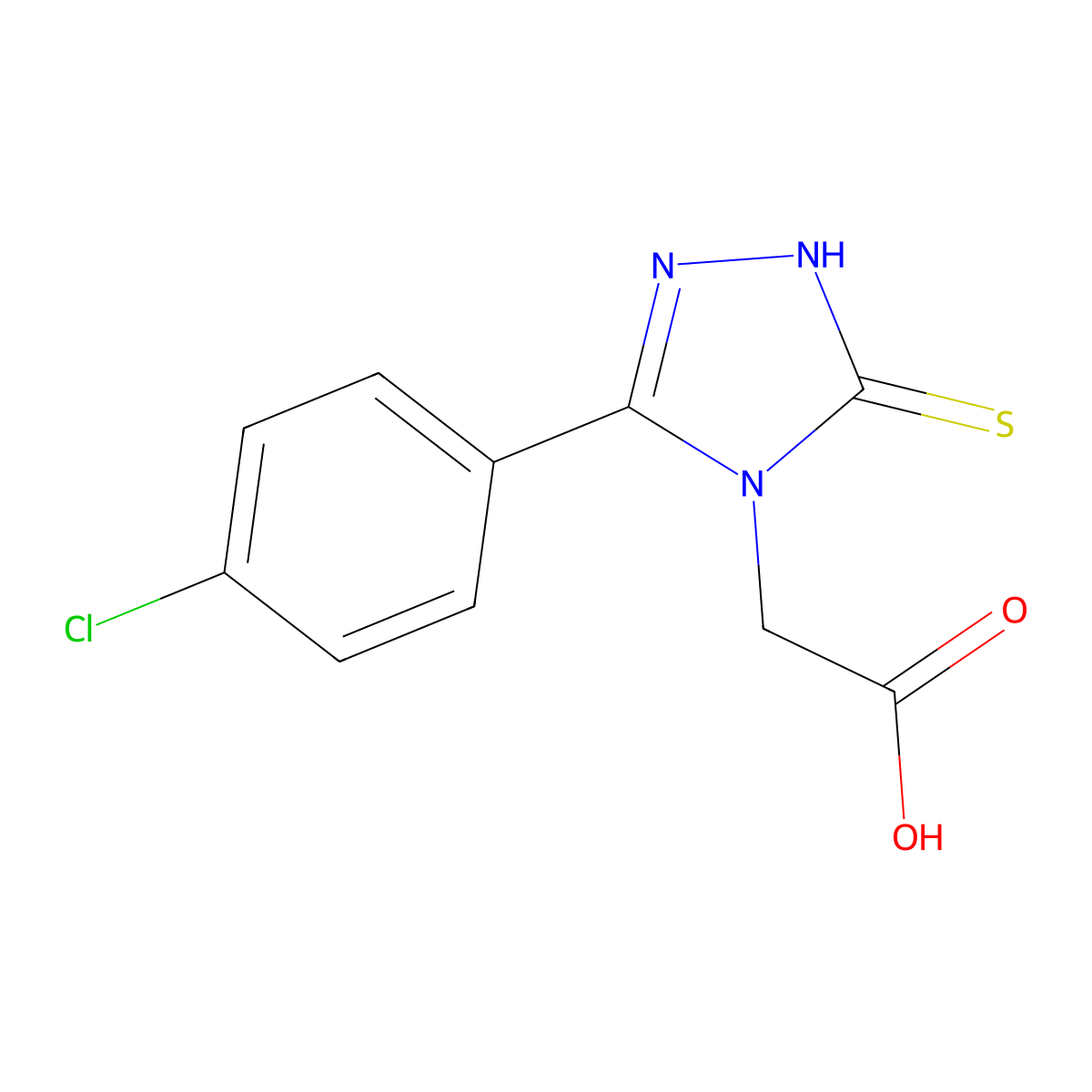 [3-(4-chlorophenyl)-5-mercapto-4H-1,2,4-triazol-4-yl]acetic acid molecular structure, CAS 851116-15-9