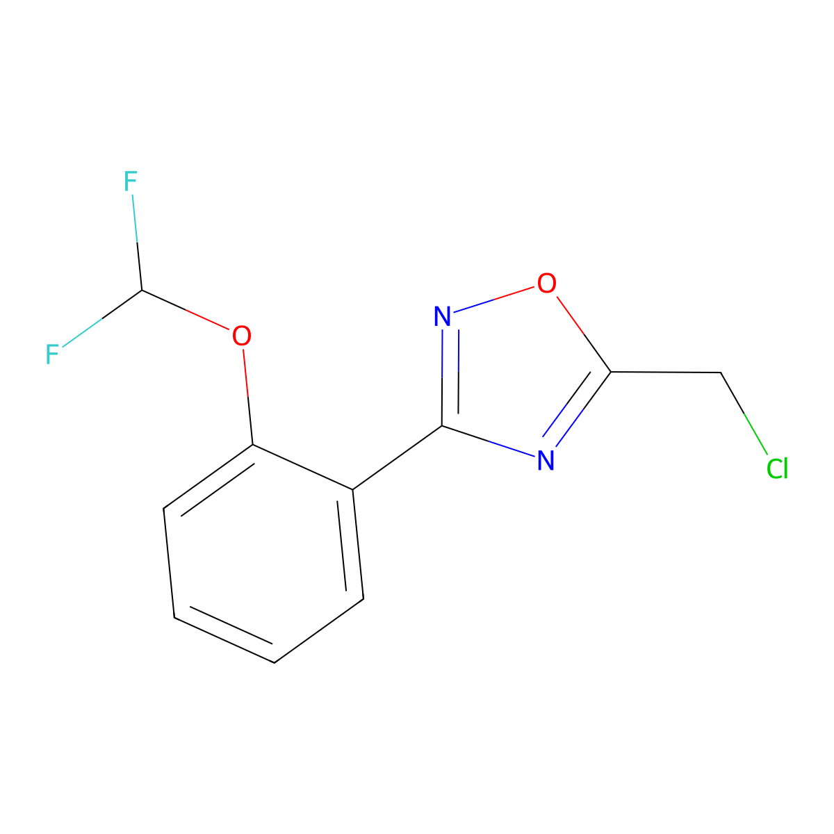 5-(Chloromethyl)-3-[2-(difluoromethoxy)phenyl]-1,2,4-oxadiazole molecular structure, CAS 851116-18-2