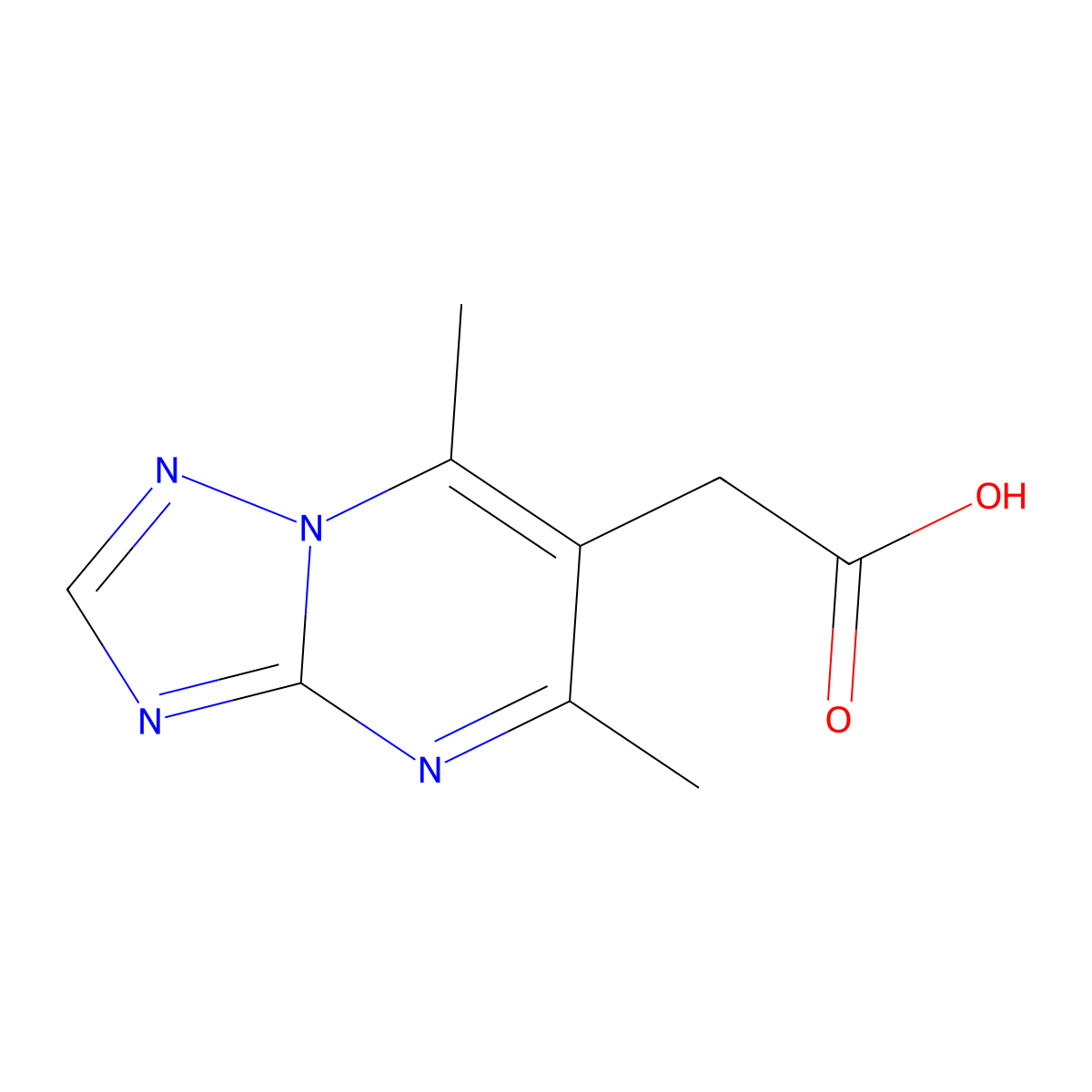 2-{5,7-Dimethyl-[1,2,4]triazolo[1,5-a]pyrimidin-6-yl}acetic acid molecular structure, CAS 851116-20-6