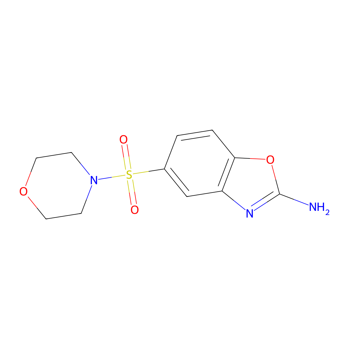 5-(Morpholin-4-ylsulfonyl)-1,3-benzoxazol-2-amine molecular structure, CAS 851116-21-7