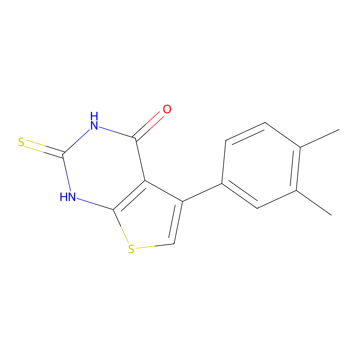 5-(3,4-dimethylphenyl)-2-sulfanyl-3H,4H-thieno[2,3-d]pyrimidin-4-one molecular structure, CAS 851116-23-9