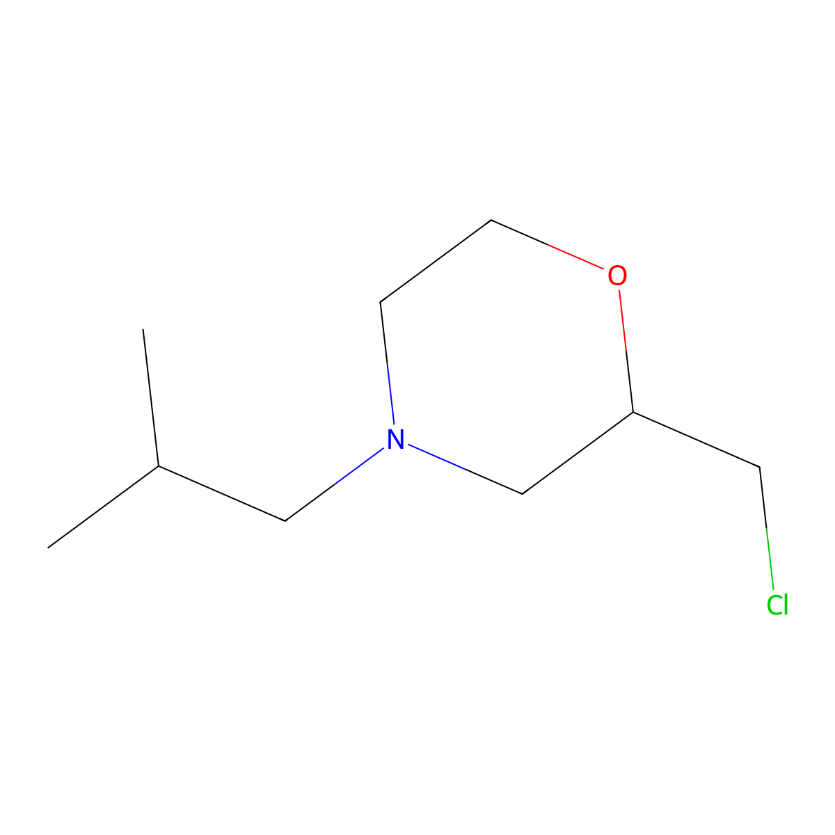 2-(Chloromethyl)-4-(2-methylpropyl)morpholine molecular structure, CAS 851116-63-7