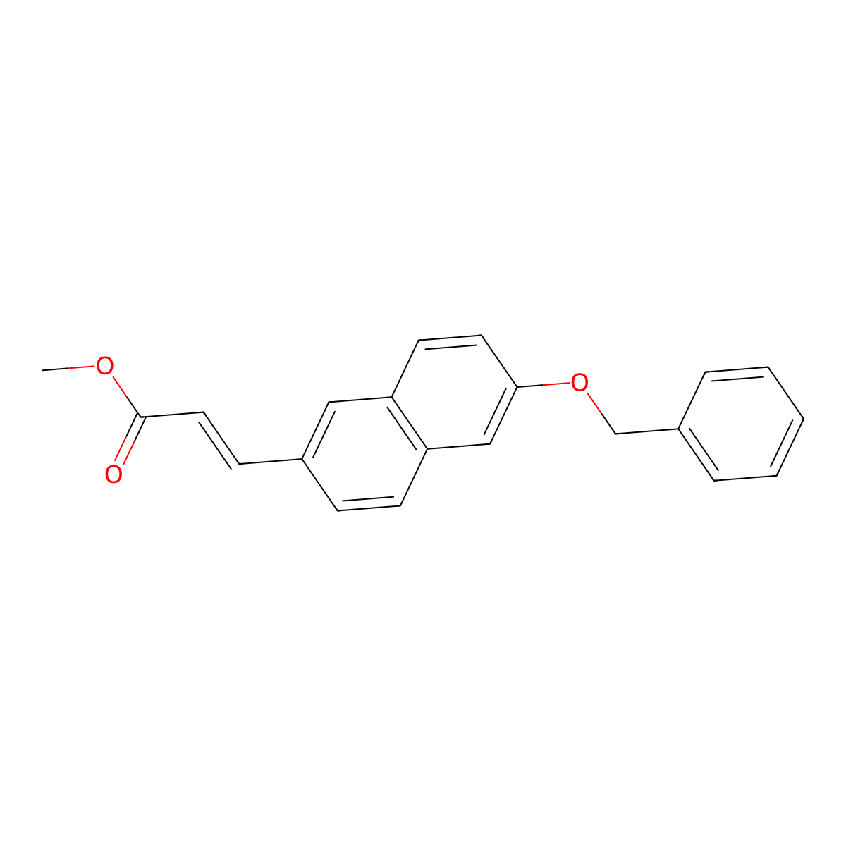 3-(6-Benzyloxy-naphthalen-2-yl)-acrylic acid methyl ester molecular structure, CAS 851124-28-2