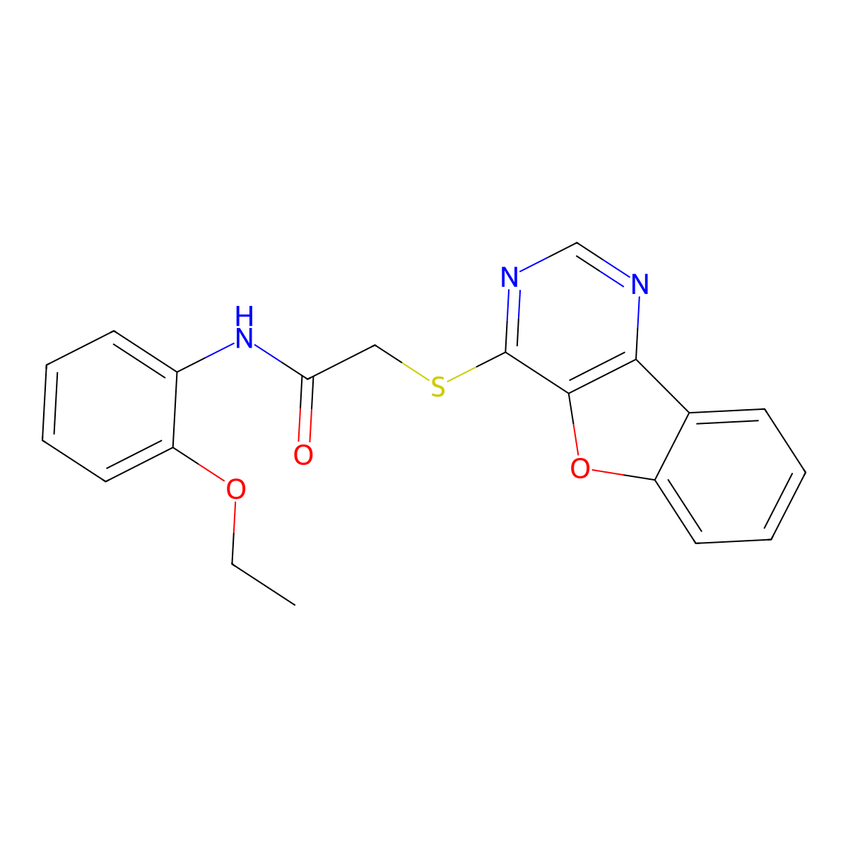 2-(4-benzofuro[3,2-d]pyrimidinylthio)-N-(2-ethoxyphenyl)acetamide molecular structure, CAS 851130-41-1