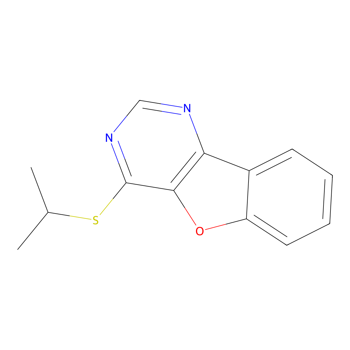 4-(Isopropylthio)benzofuro[3,2-d]pyrimidine molecular structure, CAS 851130-44-4