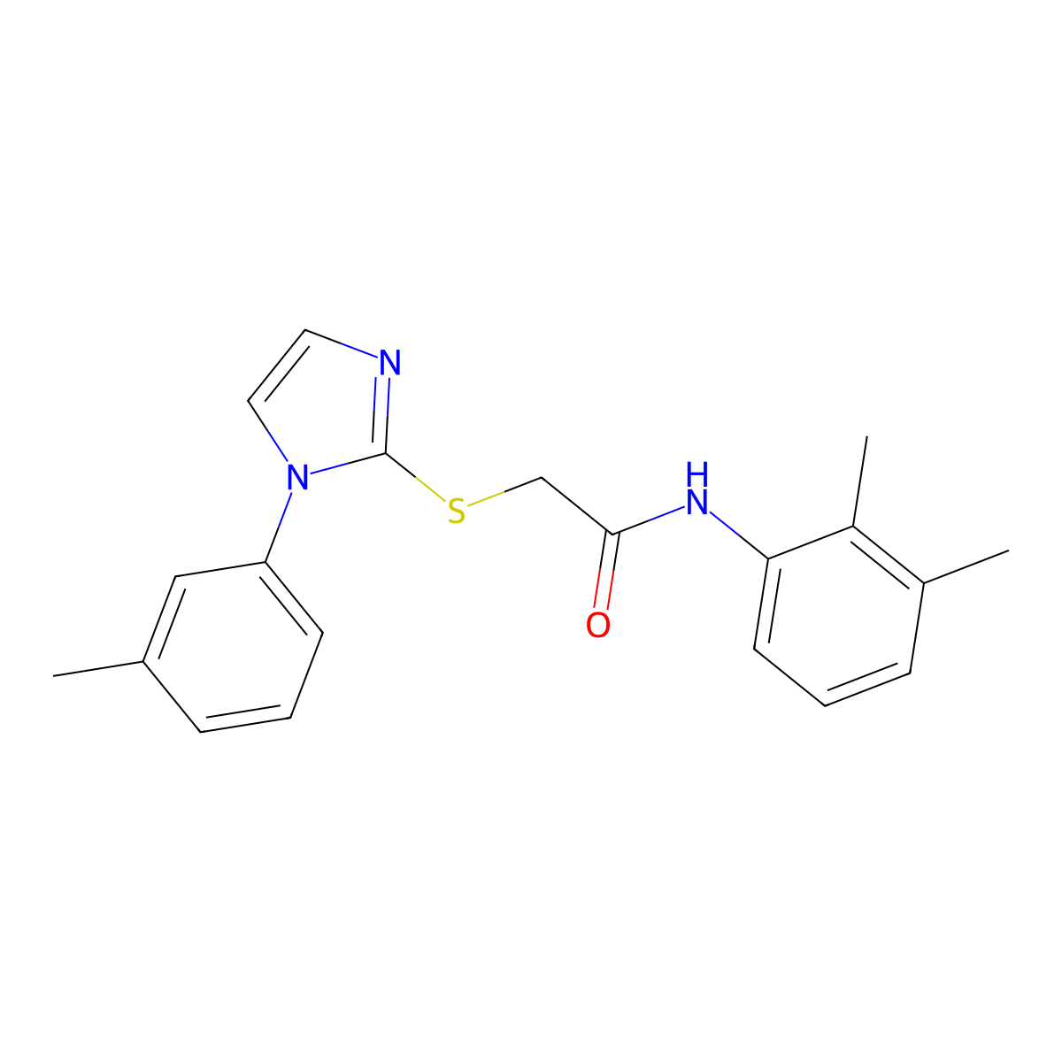 N-(2,3-dimethylphenyl)-2-[1-(3-methylphenyl)imidazol-2-yl]sulfanylacetamide molecular structure, CAS 851131-07-2
