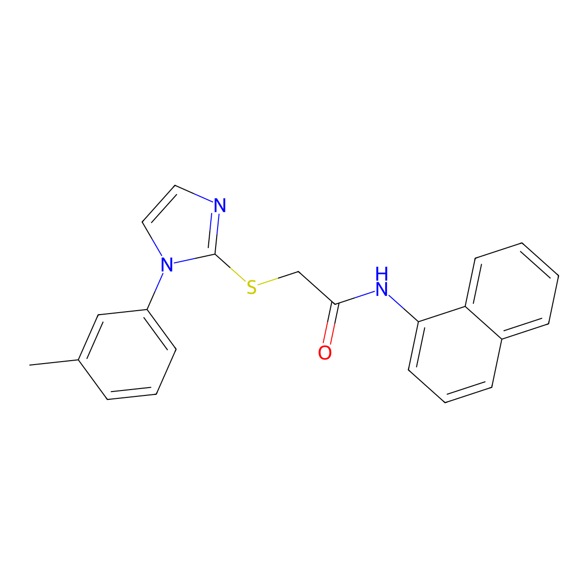 2-{[1-(3-methylphenyl)-1H-imidazol-2-yl]sulfanyl}-N-(naphthalen-1-yl)acetamide molecular structure, CAS 851131-28-7