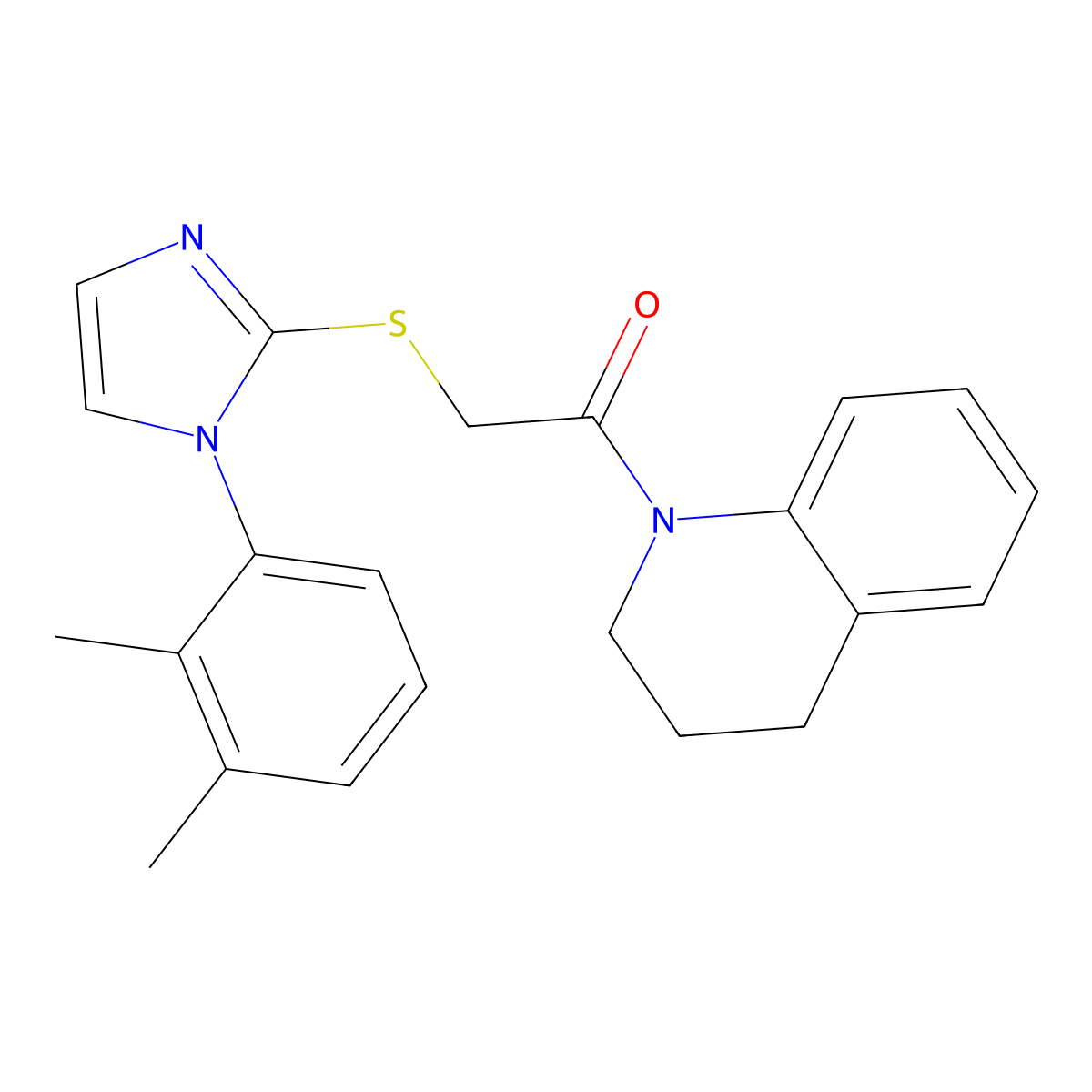 1-(3,4-dihydro-2H-quinolin-1-yl)-2-[1-(2,3-dimethylphenyl)imidazol-2-yl]sulfanylethanone molecular structure, CAS 851131-39-0